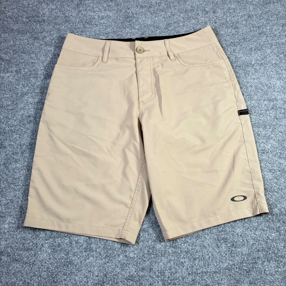 Oakley Performance Shorts Mens 31 Khaki Tan 5 Pocket Stretch Golf Casual